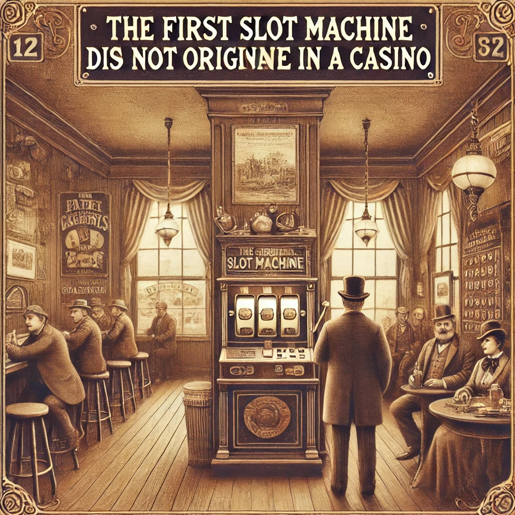 The first slot machine did not originate in a casino