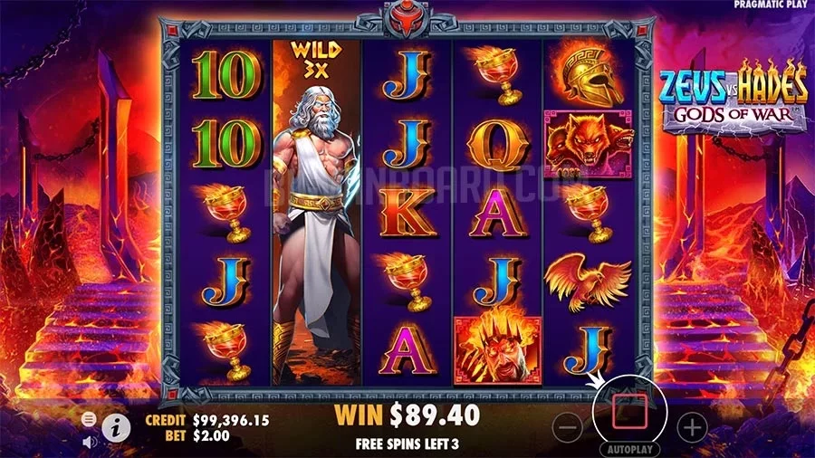 Zeus vs Hades slot screenshot