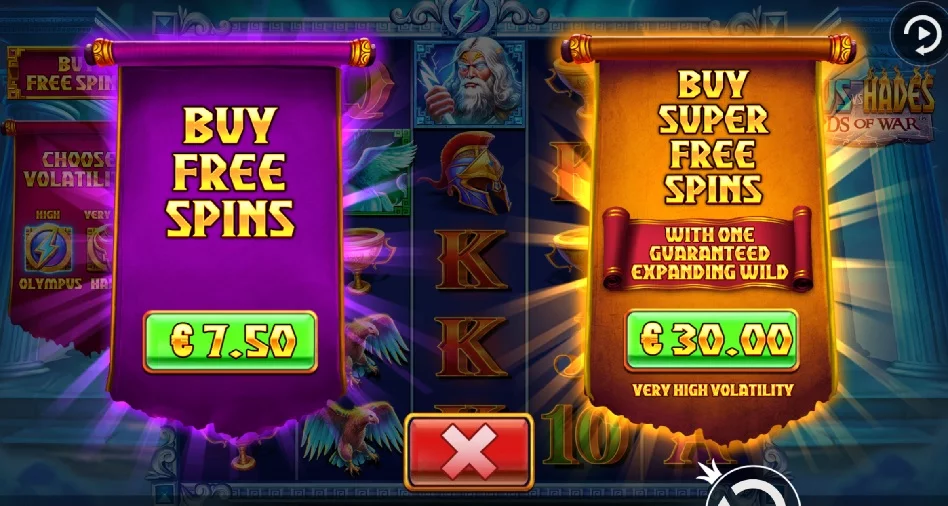 Zeus vs Hades slot screenshot 1