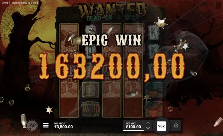 Wanted Dead or a Wild slot screenshot