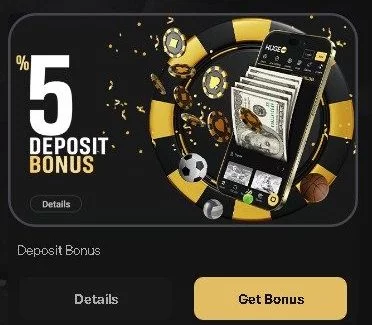 Screenshot of Hogewin.com website. Deposit bonus.