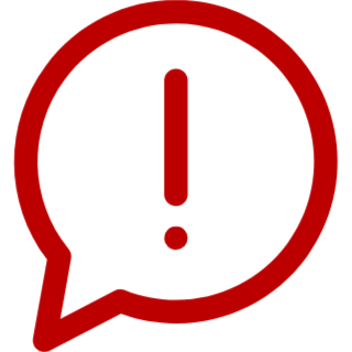 Warning sign red icon
